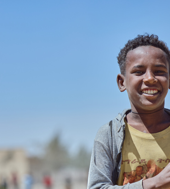 Boy at school in Ethiopia