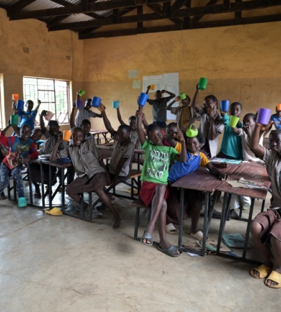 children in class in Zambia